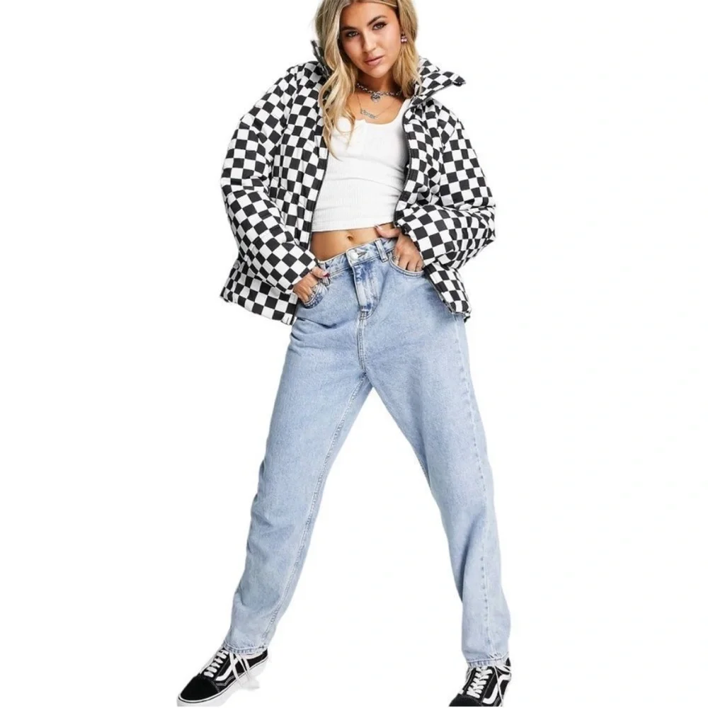 NWOT Vans Foundry Print MTE Black & White Checkerboard Print Puffer Jacket - Picture 8 of 16